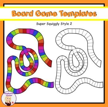 Board Game Templates - Squiggly Set 2 by Imaginative Teacher | TPT