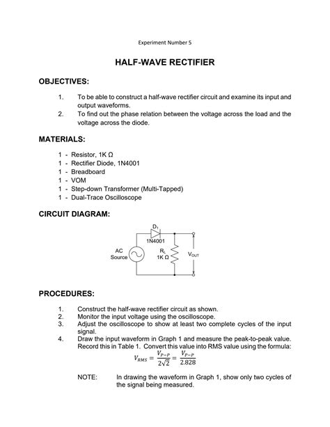 Image result for Half Wave Rectifier Experiment