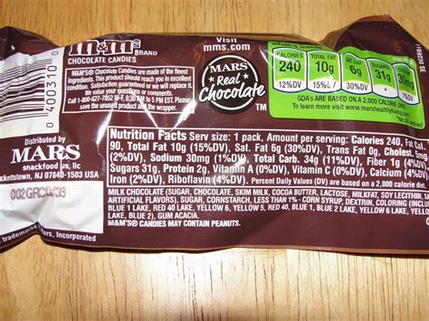 Dark Chocolate M&Ms Ingredients