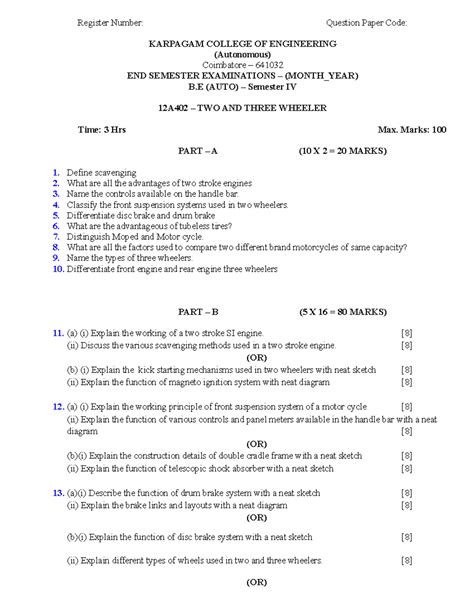 12A402 - Model Question Paper - Register Number: Question Paper Code ...