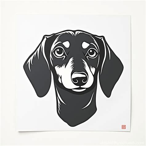 Black and White Dachshund Stencil | Stable Diffusion Online