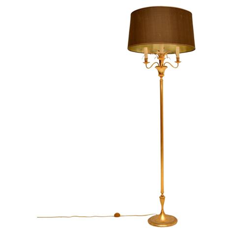 Vintage French Solid Brass 3 Legged Floor Lamp w/New Shade at 1stDibs ...