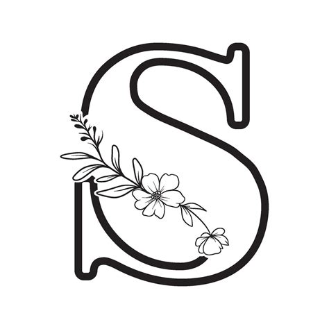 alphabet letter S with wildflower outline 48102206 Vector Art at Vecteezy