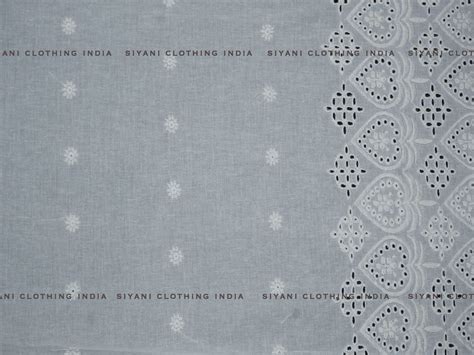 Kora Cotton Dyeable Border Pattern Chikankari Embroidered Fabric ...