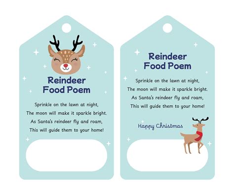 Reindeer Food Poem Labels - 11 Free PDF Printables | Printablee