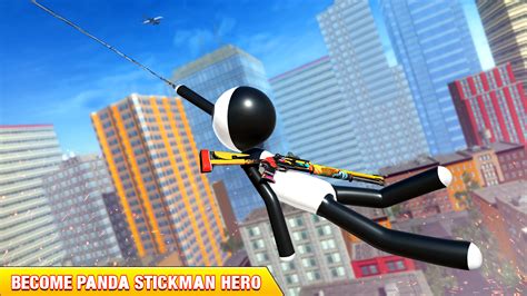 Flying Stickman Panda Rope City Gangster Hero Games 2025 - App on ...