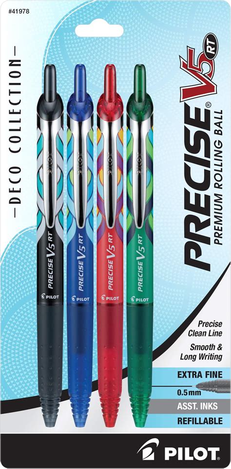 Pilot Precise V5 RT Deco Collection Retractable Rolling Ball Pens ...