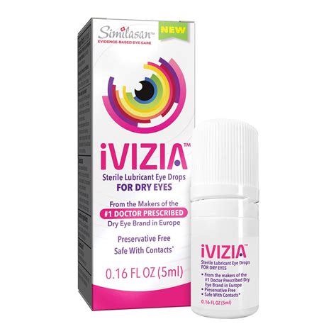 iVIZIA Sterile Lubricant Eye Drops Preservative-Free Moisturizing Dry Eye Relief Contact Lens ...