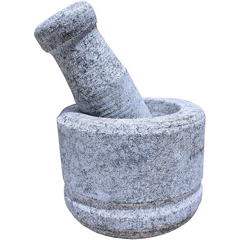 Aminus Heavy Duty, Natural Granite Mortar and Pestle Set, Large Size ...