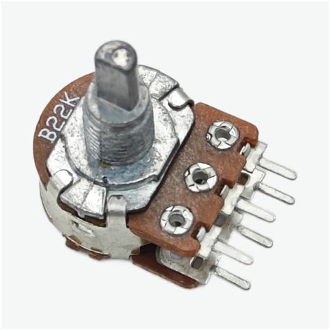 22K Ohm Dual Gang Rotary Potentiometer 6 Pin – QuartzComponents