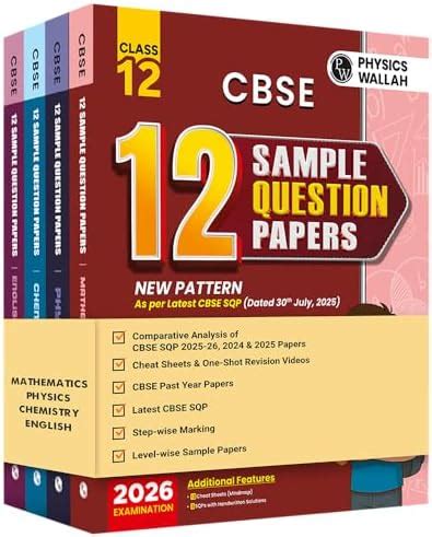 PW CBSE Class 12 Sample Papers Combo Set (Physics, Chemistry, Maths ...