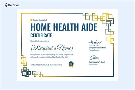 15 Home Health Aide Certificate Templates