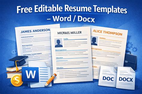 Free Editable Resume Templates – Word / Docx - HQ Scholary
