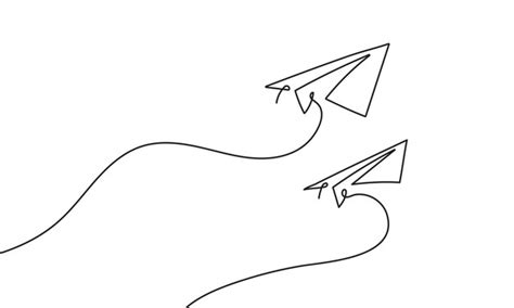 Paper plane continuous line drawing icon vector illustration | Premium ...