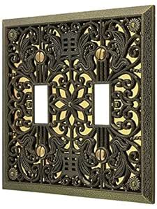 AmerTac 65TTAB Amerelle Filigree 2 Toggle Switch Wallplate, Antique ...
