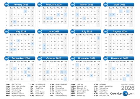 2026 Calendar