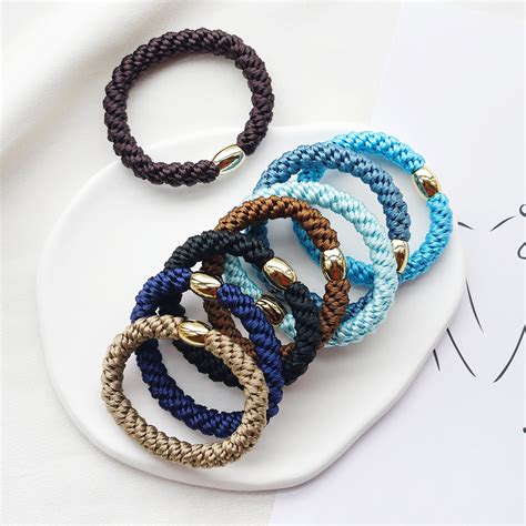 12-pack Golden Bead Hair Tie Bracelets Thick Elastic Hair - Etsy