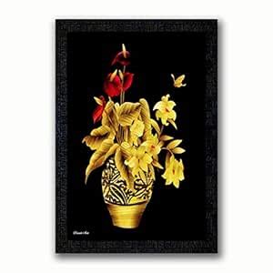 PNF Black Velvet Painting on Paper with Wooden Synthetic Frame Painting ...