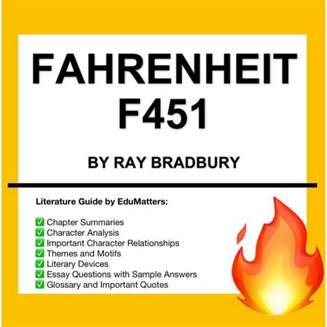 Fahrenheit 451 by Ray Bradbury Literature Study Guide Notes Complete ...