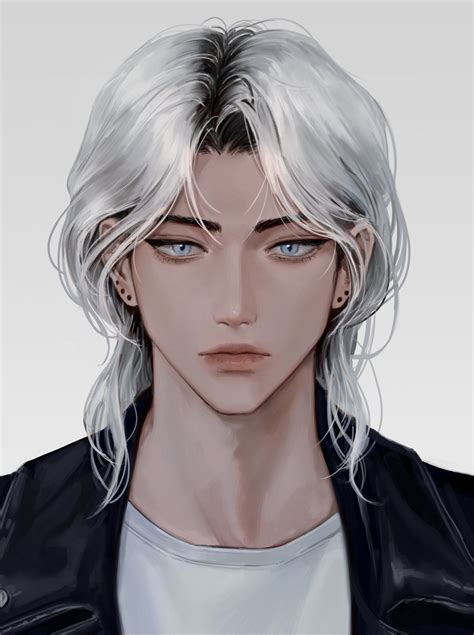Pinterest | Anime guy long hair, White hair anime guy, Anime hairstyles ...