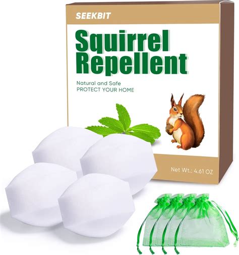 Amazon.com: SEEKBIT 4 Pack Squirrel Repellent, Peppermint Garlic Keep ...