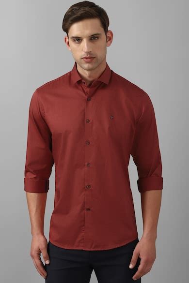 Buy Men Maroon Slim Fit Solid Full Sleeves Casual Shirt Online - 889245 ...