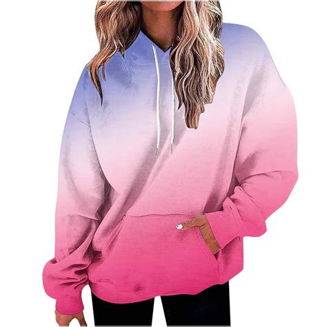 Elvqul Pink Hoodies Women Comfy Sweatshirts for Women Under $10 Blouse ...