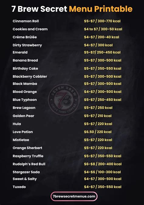 7 Brew Secret Menu With Price - 7 Brew Secret Menu