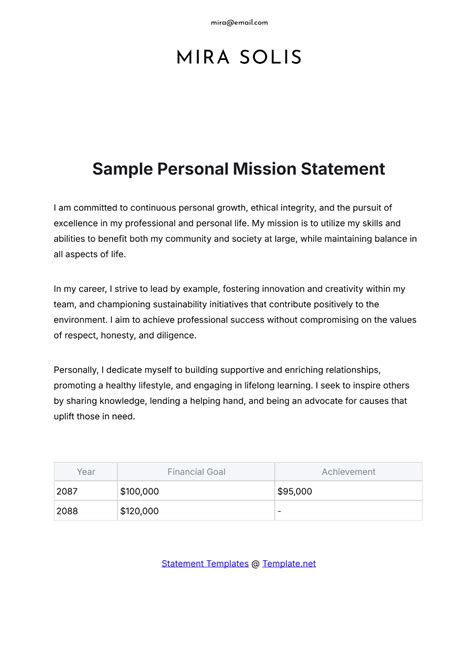 Free Personal Statement Templates to Edit Online and Print