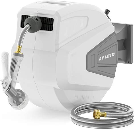 Ayleid Retractable Garden Hose Reel,1/2 in x 65 ft Wall Mounted Hose ...