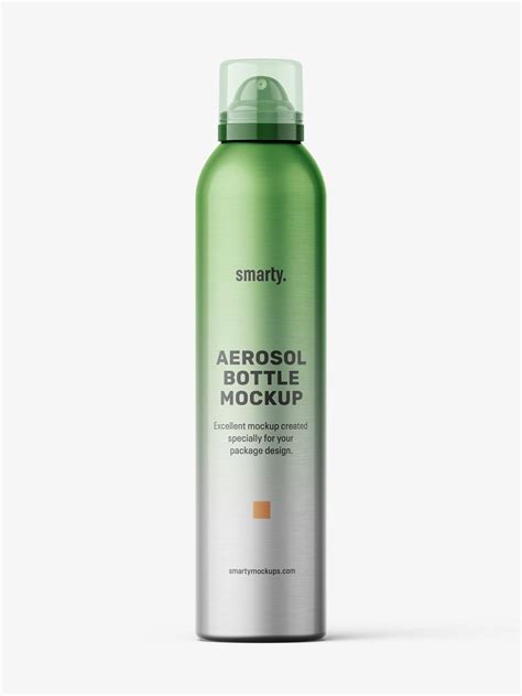Metallic aerosol bottle mockup / 300 ml - Mockups Design