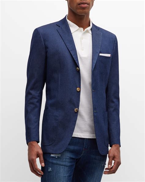 ZEGNA Men's Solid Wool Blazer | Neiman Marcus
