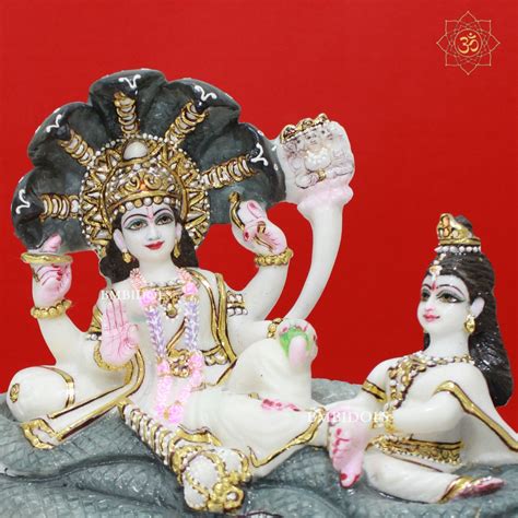 Marble Lakshmi Narayan Murti made in Makrana Marble in 12inches – BMBIDOLS