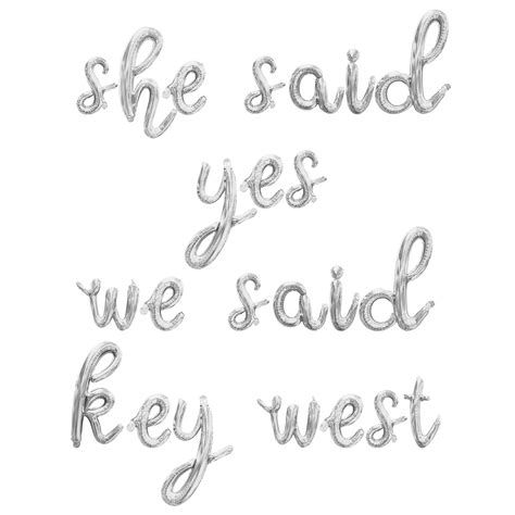 Cursive Script Letter Balloons - SHE SAID YES WE SAID KEY WEST 16" Inch ...