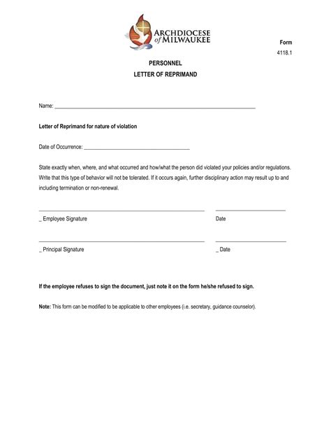 61+ Free Printable Letter Of Reprimand Templates [Word] Example