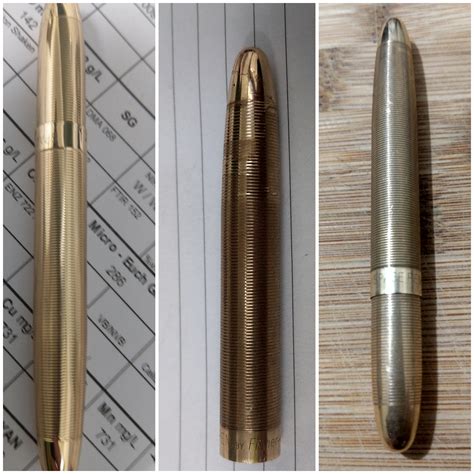 Fisher Bullet Space Pen. Before, during and after Lacquer removal. : r/pens