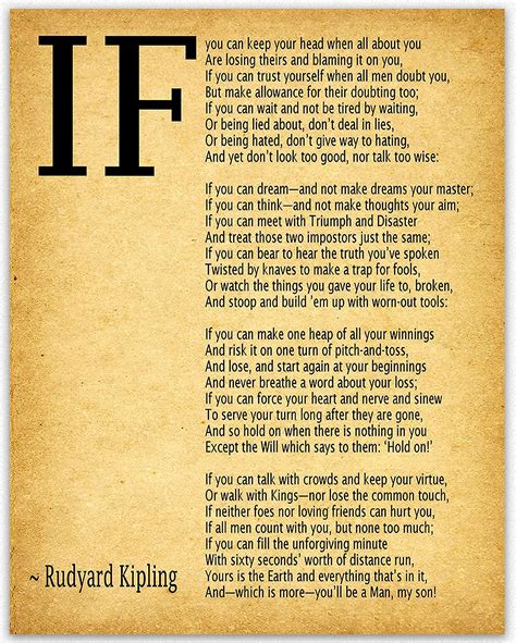 Rudyard Kipling's IF Poem Art Print - Inspirational Australia | Ubuy