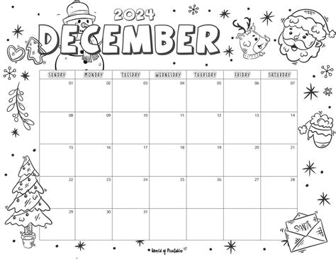 2025 Coloring Calendar Free Printable