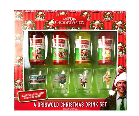 National Lampoons Christmas Vacation Cocktail Mix with Shot Glasses Set ...