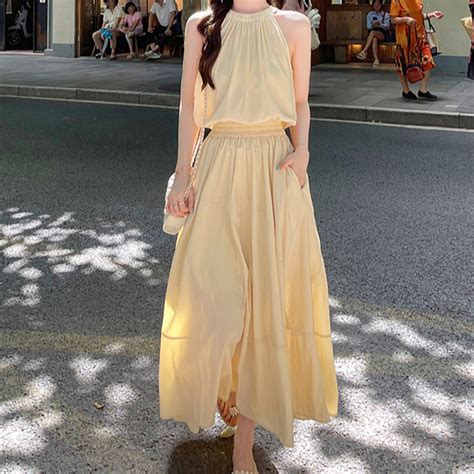 Yellow Blouson Top With Tiered Maxi Skirt – Outzidr