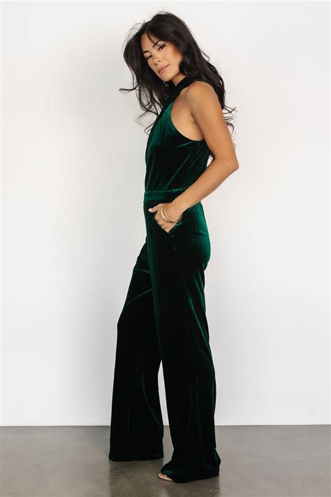 Cleopatra Velvet Jumpsuit | Dark Green | Baltic Born