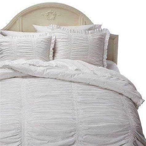 Brand New Simply Shabby Chic White Rouched Twin 2pc Comforter Set ...