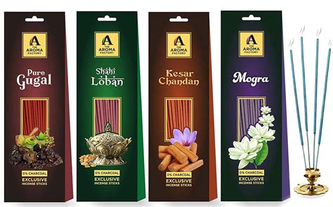 The Aroma Factory Agarbatti Combo - Chandan, Gugal, Loban, Mogra ...