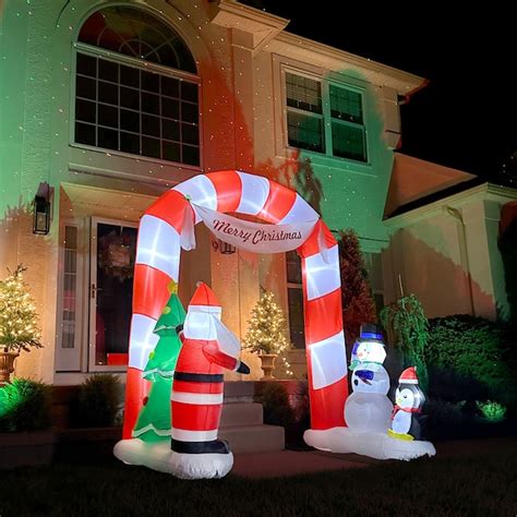 Fraser Hill Farm 8-ft Lighted Candy Cane Christmas Inflatable Archway ...