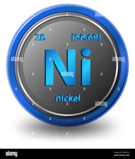 Nickel chemical element. Chemical symbol with atomic number and atomic mass Stock Vector Image ...