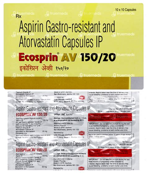 Ecosprin Av 20150 Mg Capsule 10 - Uses, Side Effects, Dosage, Price ...