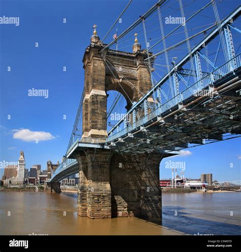 The John A. Roebling Suspension Bridge Over The Ohio River At ...