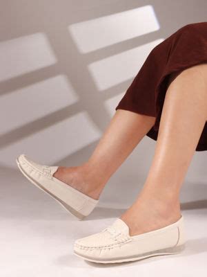 Buy Carlton London White Textured Slip-On Women Horsebit Loafers (EURO ...