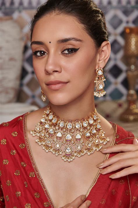 Shifa Polki And Pearl Necklace Set – Paisley Pop Shop