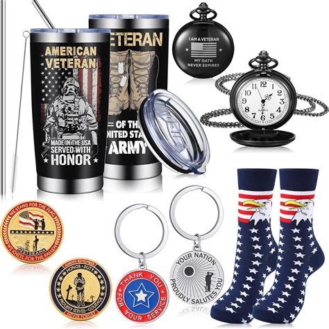 Amazon.com: Misdary 9 Pcs Military Gifts Set for Veterans Army Gifts ...